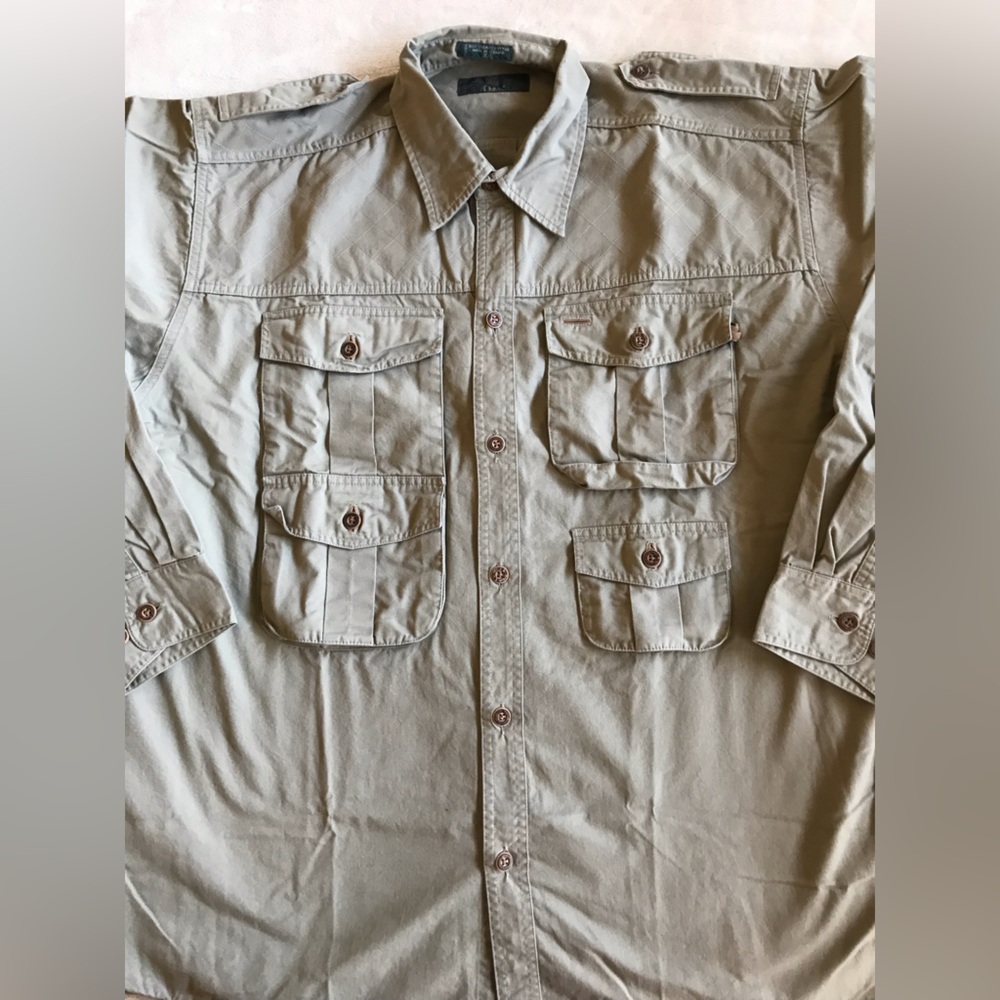 Orvis Men's Tan Fly Fishing / Safari / Utility Shirt Jacket